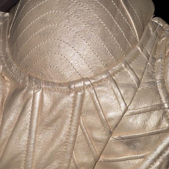 Cream Faux Leather Corset - Picture 8 of 8